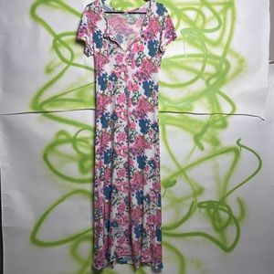 maxi stretch vintage cottage floral garden dress